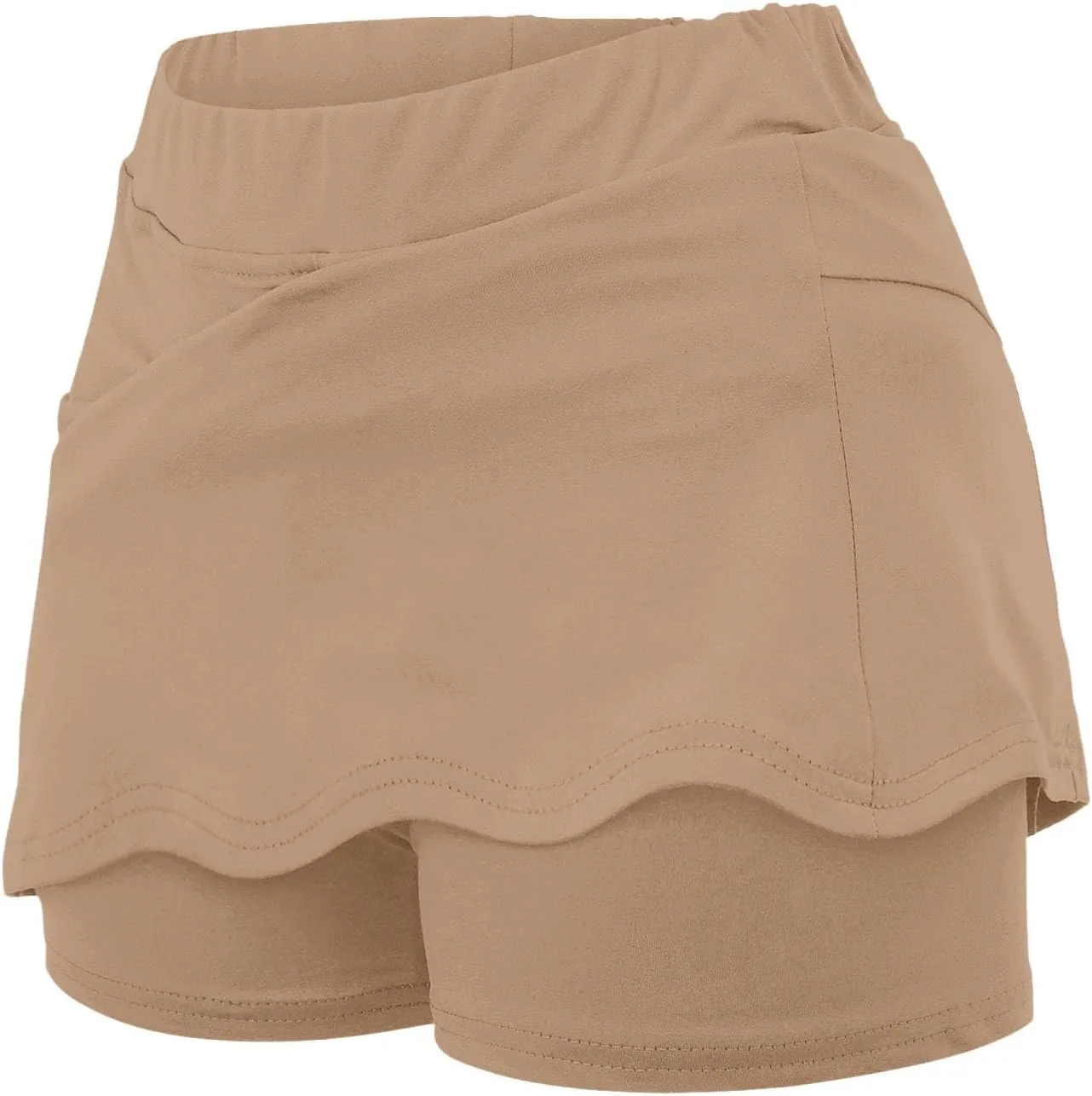 Athletic Skorts for Woman, Skorts for Curvy Women Dressy Skirts Tummy Control High Waisted Skirts with Shorts Underneath
