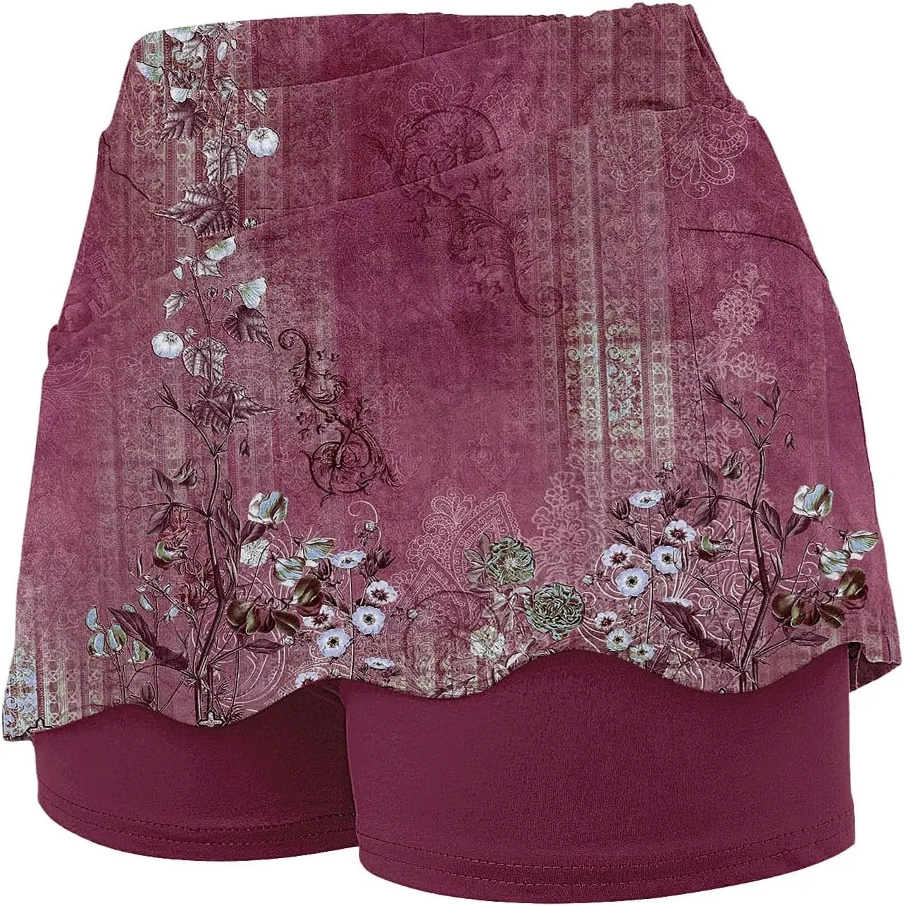 Athletic Skorts for Woman, Skorts for Curvy Women Dressy Skirts Tummy Control High Waisted Skirts with Shorts Underneath