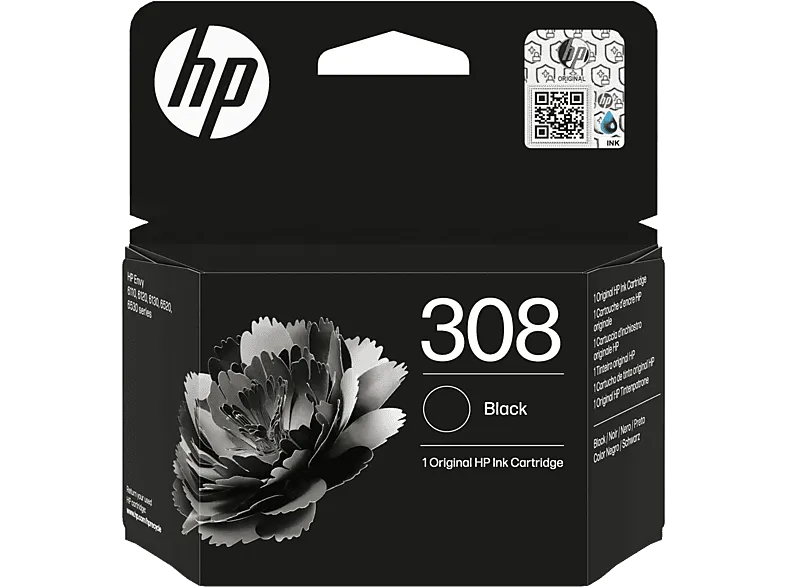 Cartucho de tinta - HP 308 Negro,  UL ECOLOGO®, HP Planet Partners, Negro
