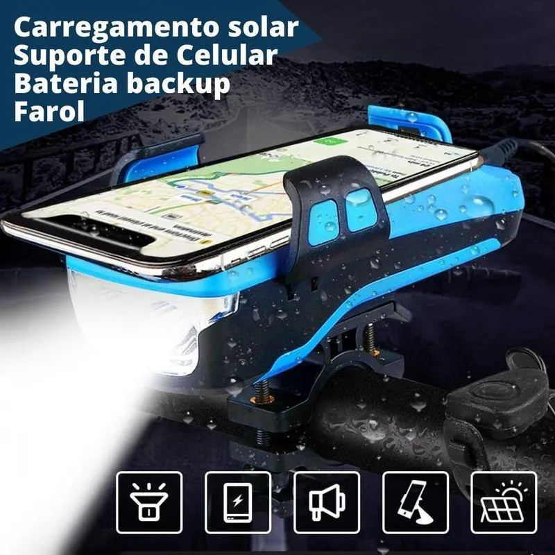 Farol Lanterna de Bicicleta com Carregador para Celular