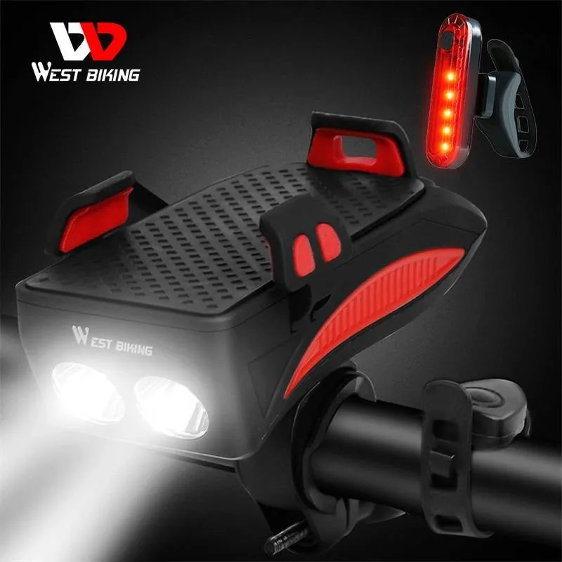 Farol Lanterna de Bicicleta com Carregador para Celular