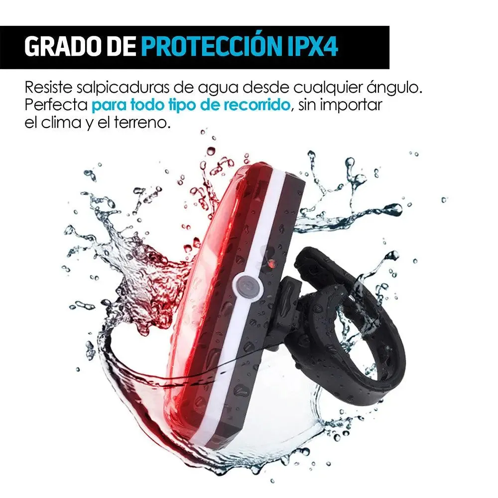 Luz Trasera para Bicicleta LED Recargable Impermeable