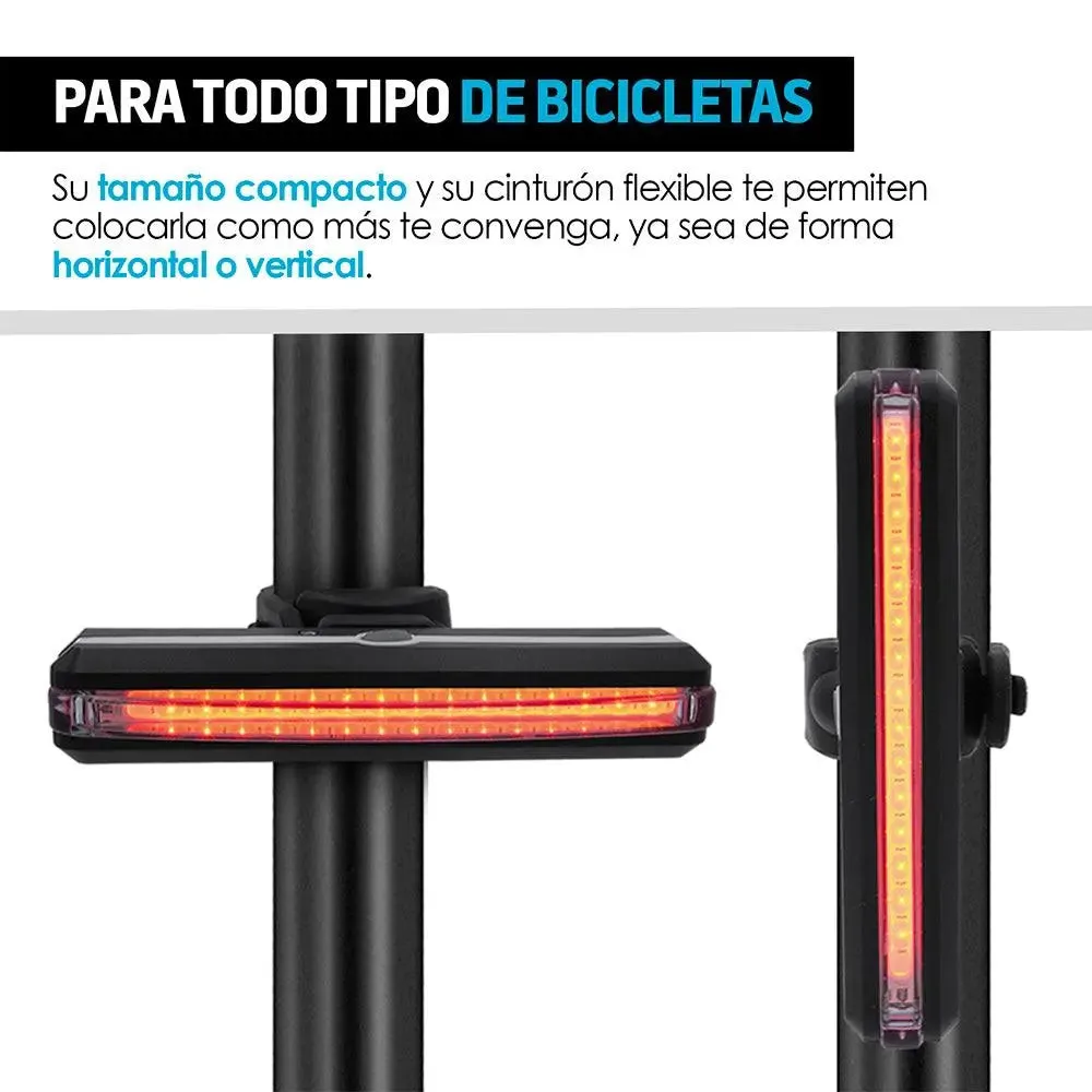 Luz Trasera para Bicicleta LED Recargable Impermeable