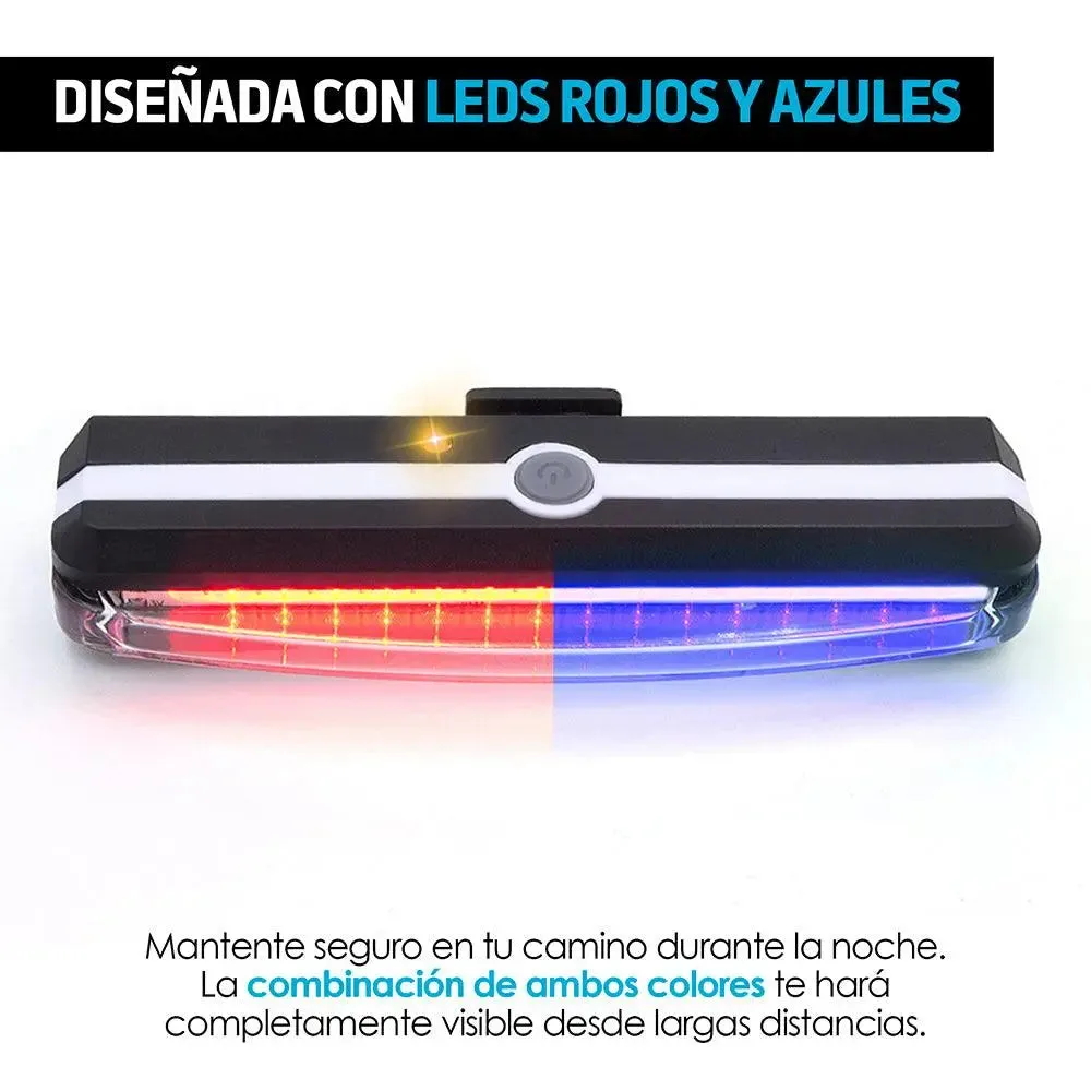 Luz Trasera para Bicicleta LED Recargable Impermeable
