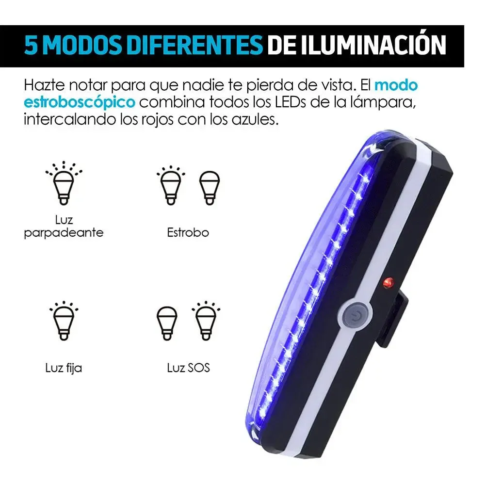 Luz Trasera para Bicicleta LED Recargable Impermeable