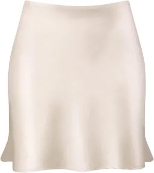 Mini Skirts for Women Satin High Elastic Waist Ruffle Bodycon Short Skirt