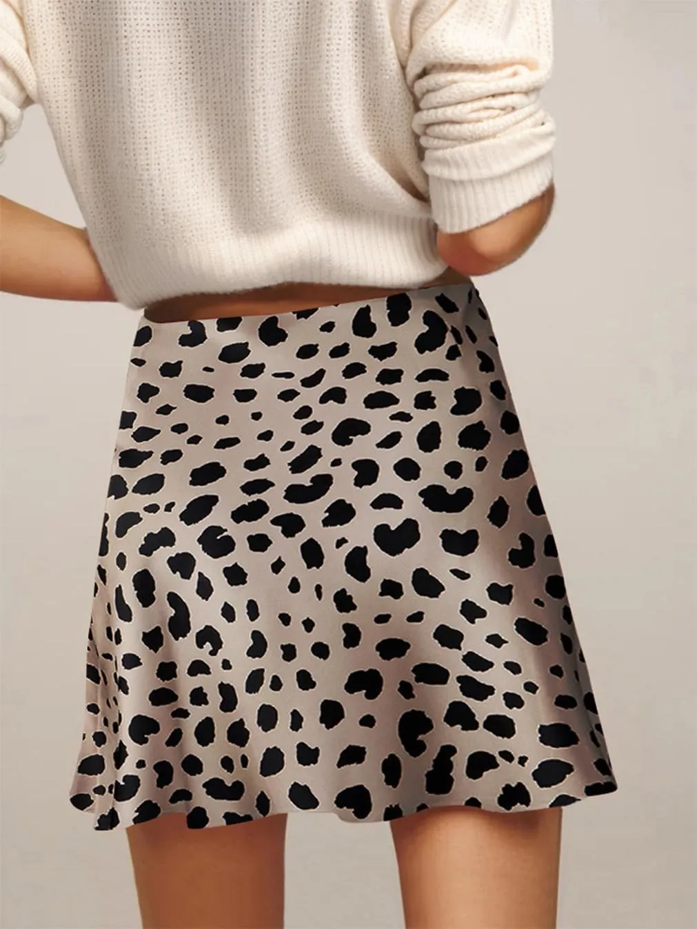 Mini Skirts for Women Satin High Elastic Waist Ruffle Bodycon Short Skirt