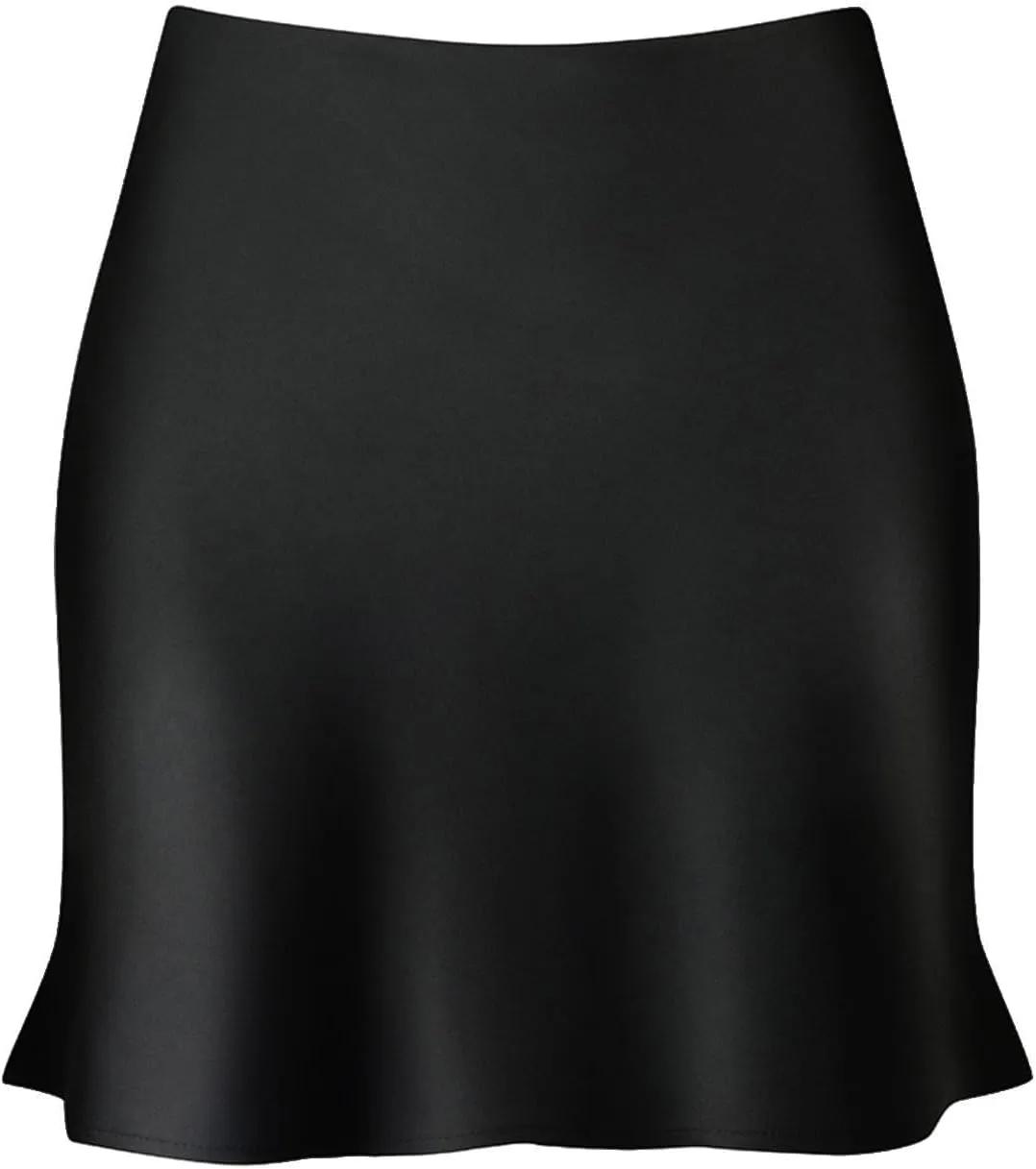 Mini Skirts for Women Satin High Elastic Waist Ruffle Bodycon Short Skirt