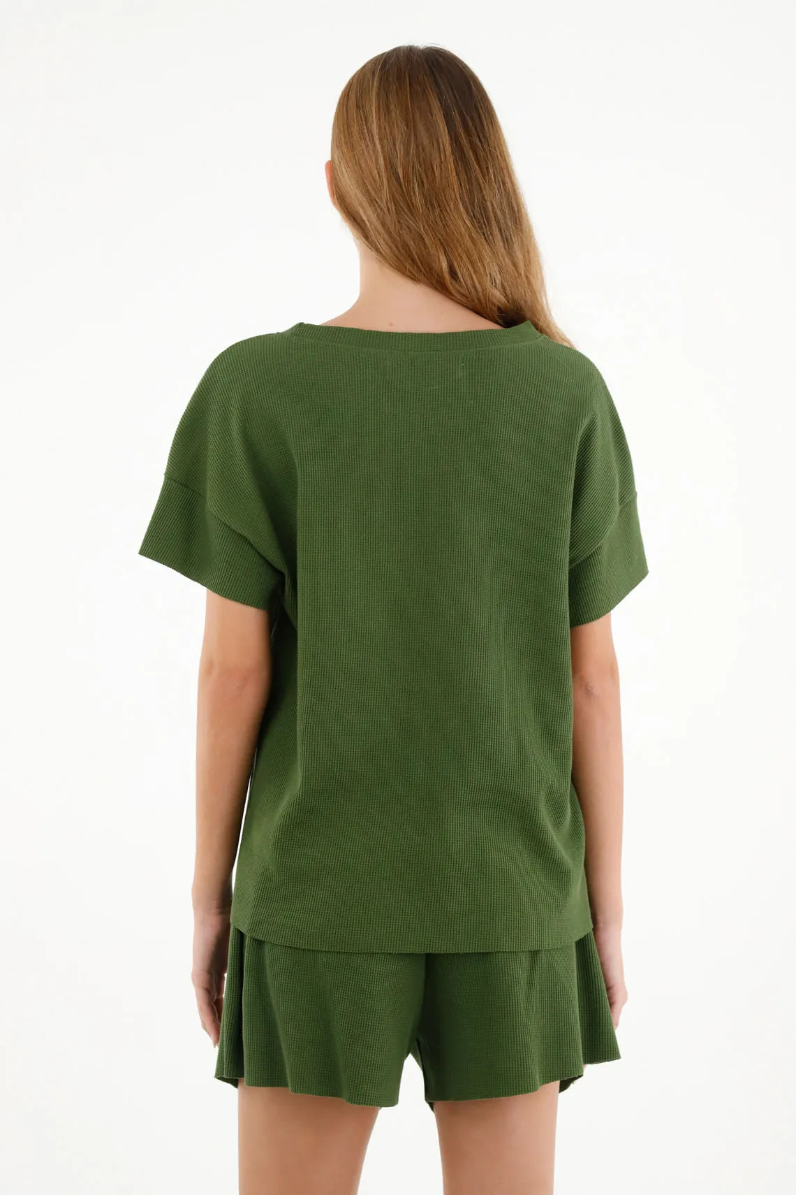 Pijama de short verde para mujer