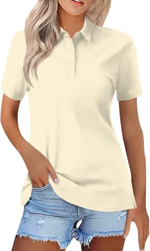 Polo Shirts for Women,2024 Summer Trendy American Flag Print 4Th of July Tops,Button V Neck Short Sleeve T-Shirts