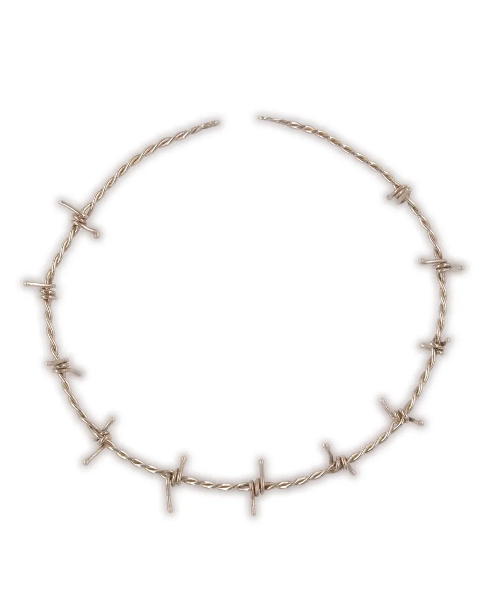 "Don't Fence Me In" Barbed Wire Choker - Silver