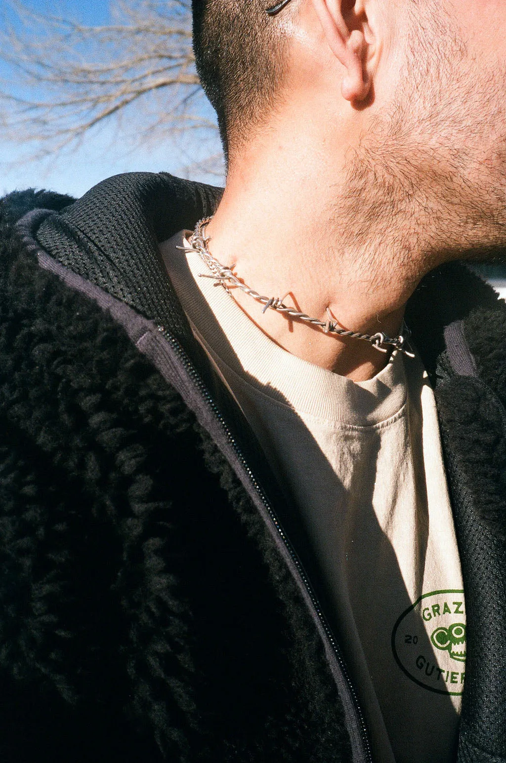 "Don't Fence Me In" Barbed Wire Choker - Silver