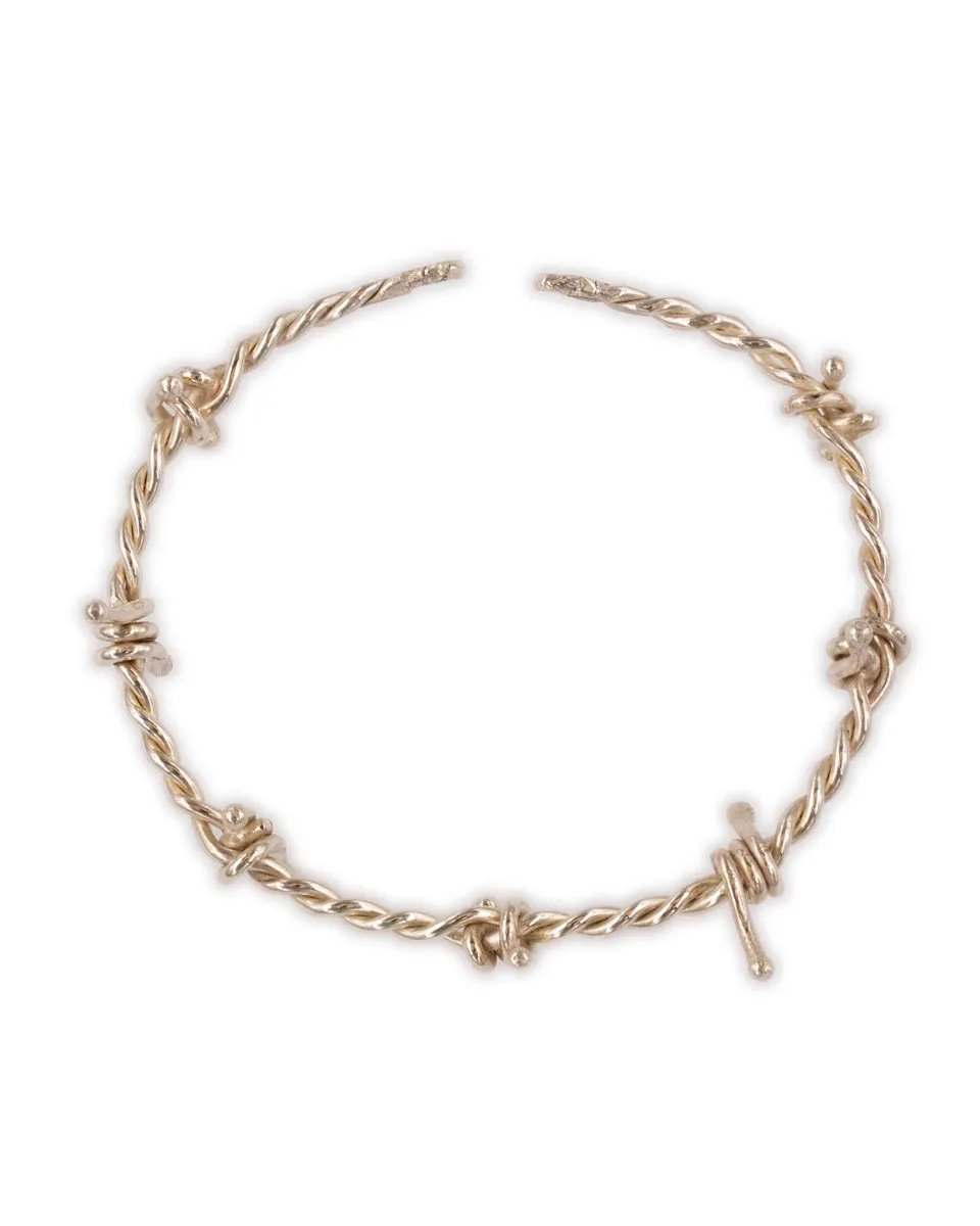 "Don't Fence Me In" Barbed Wire Cuff- Silver