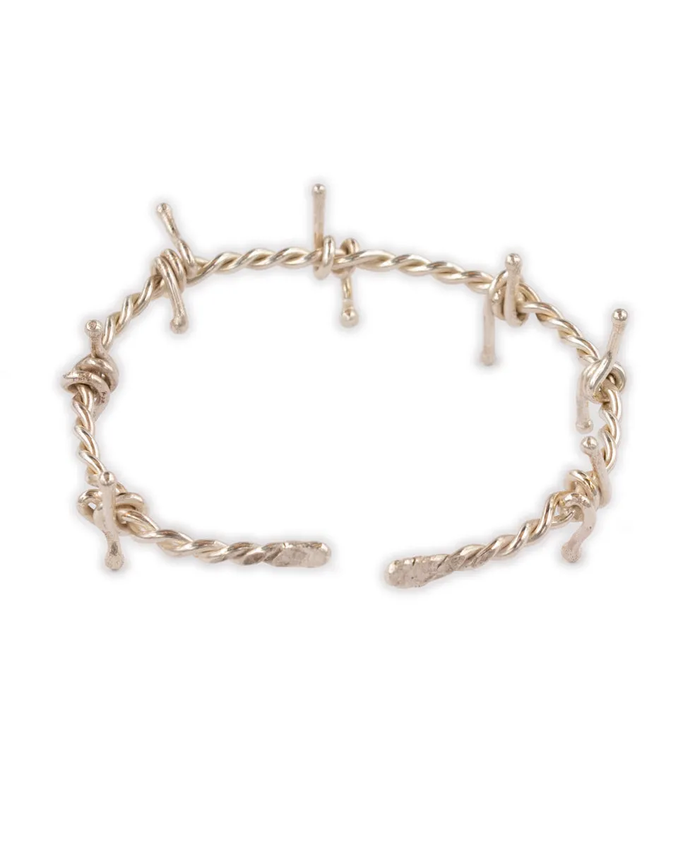 "Don't Fence Me In" Barbed Wire Cuff- Silver