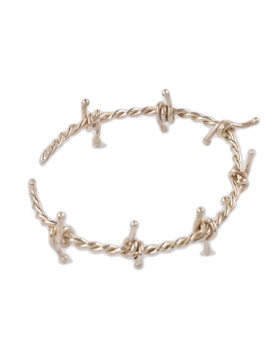 "Don't Fence Me In" Barbed Wire Cuff- Silver