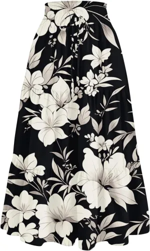 Women's Maxi Dresses 2025 Floral Maxi Skirt Summer Comfy Tiered Elastic High Waisted Skirts Vacation, S-XL