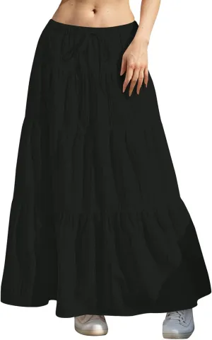 Women's Summer Casual Maxi Skirt Boho Flowy Swing Tiered A-Line Skirt 2025 Fashion Pleated Beach Long Skirts